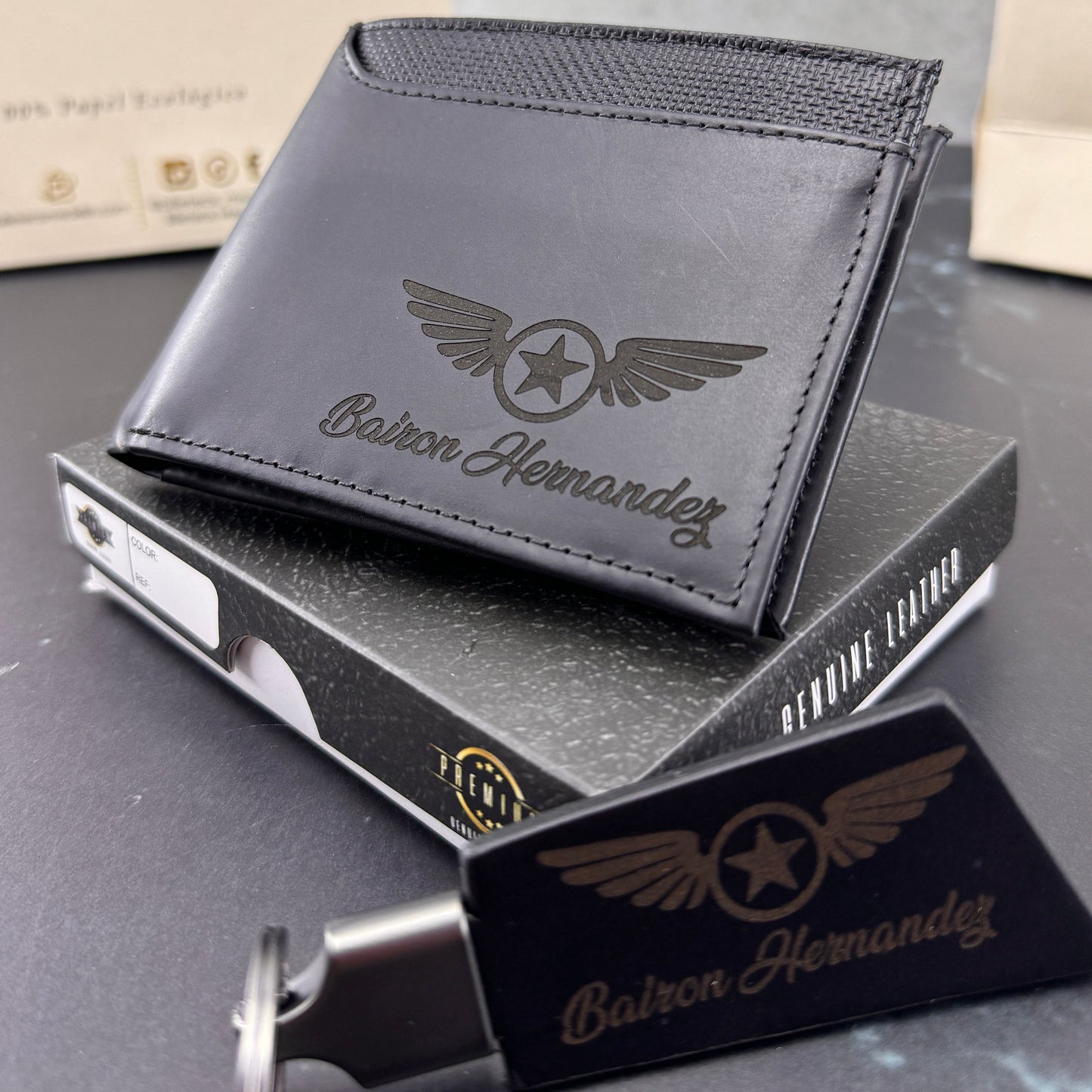 Billetera ancestral negra personalizada