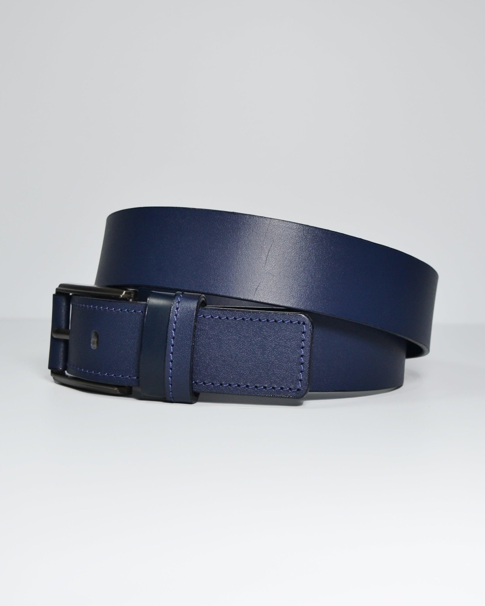 Cinturón para hombre en cuero color azul - Billeteras Medellín