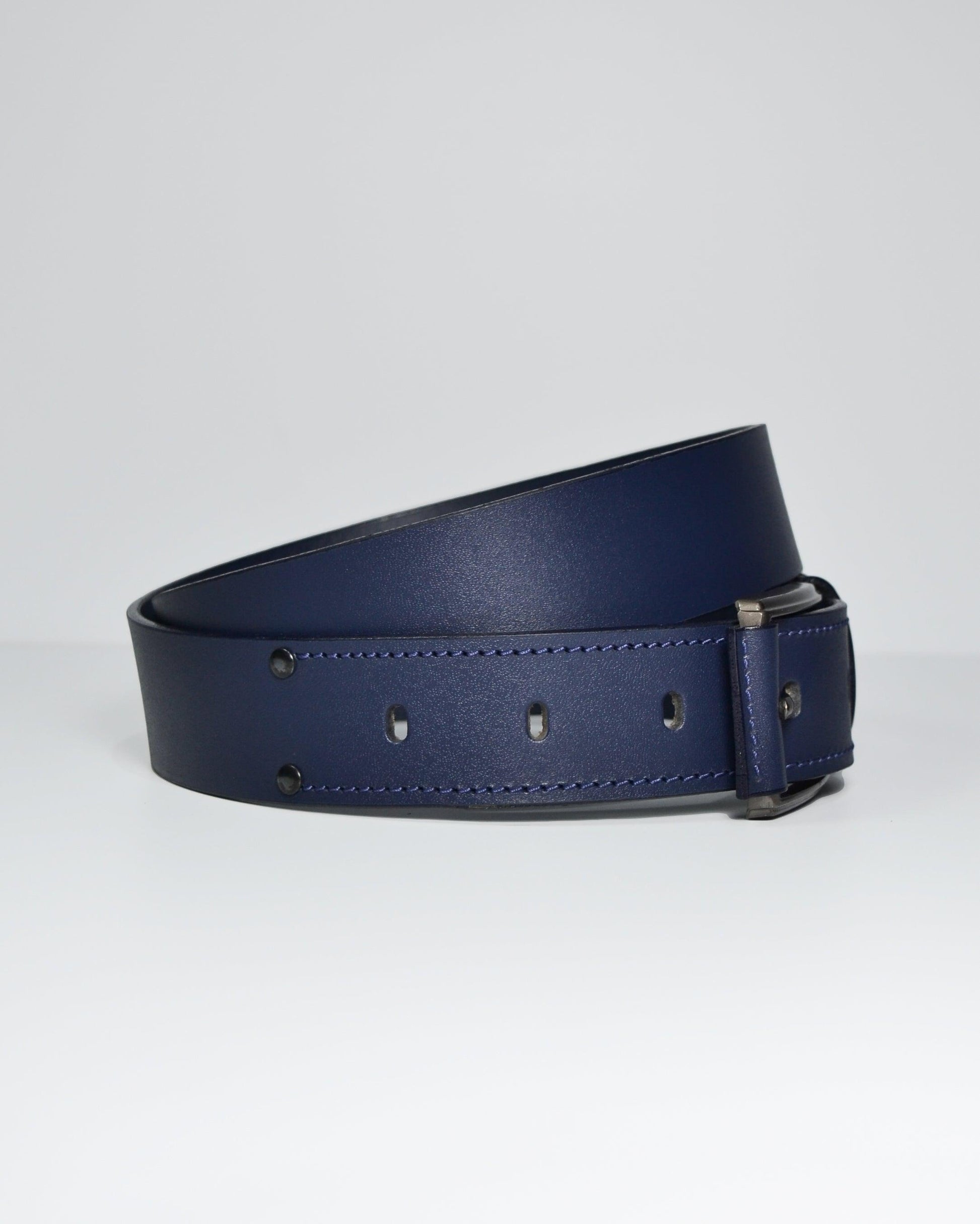 Cinturón para hombre en cuero color azul - Billeteras Medellín