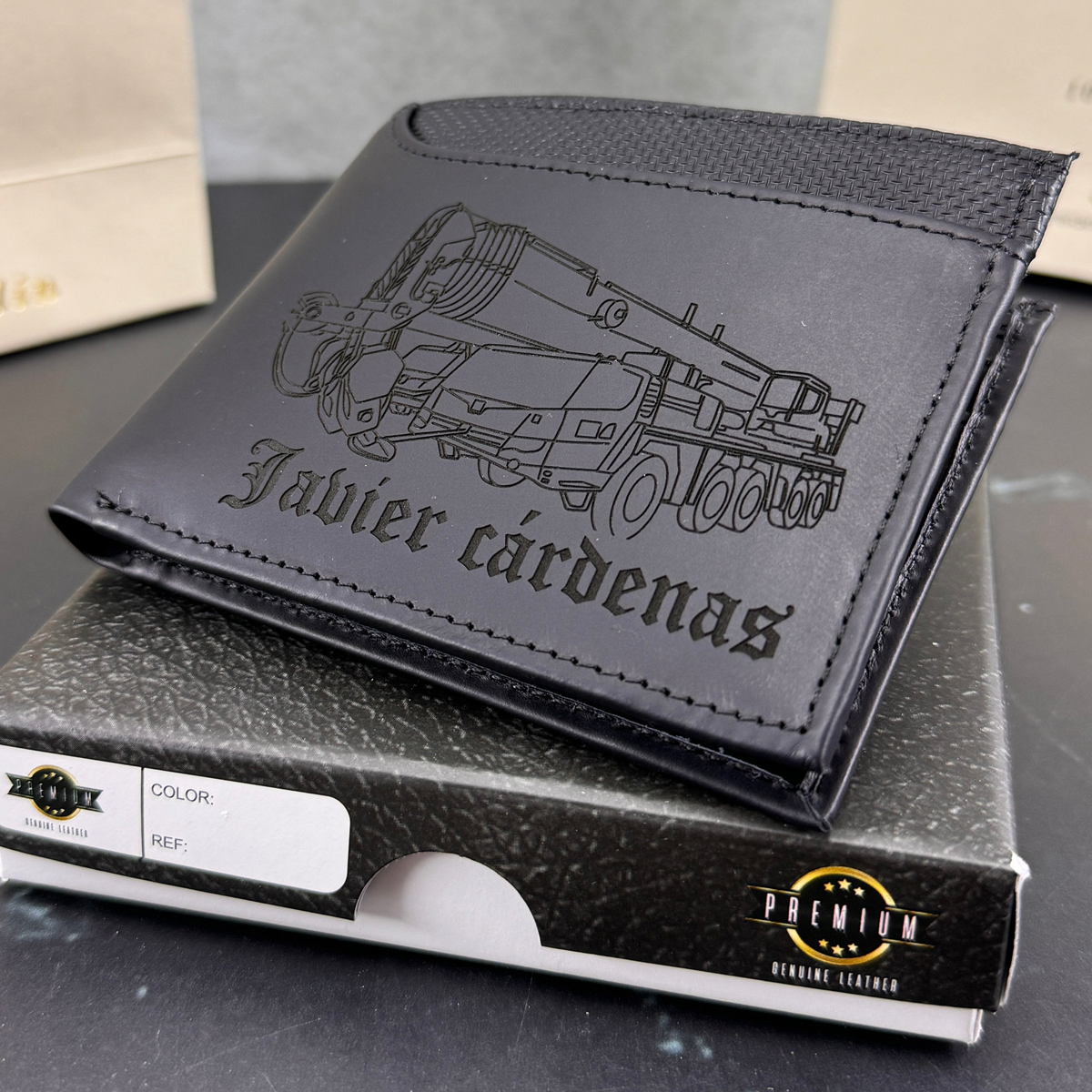 Billetera ancestral negra personalizada